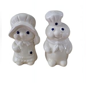Vintage set of Pillsbury Doughboy and Doughgirl salt and pepper shakers, 1988